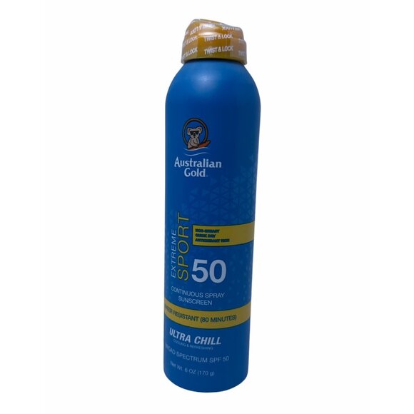 Australian Gold Extreme Sport Sunscreen Spray SPF 50 - Ultra Chill - 6 oz - Picture 1 of 5